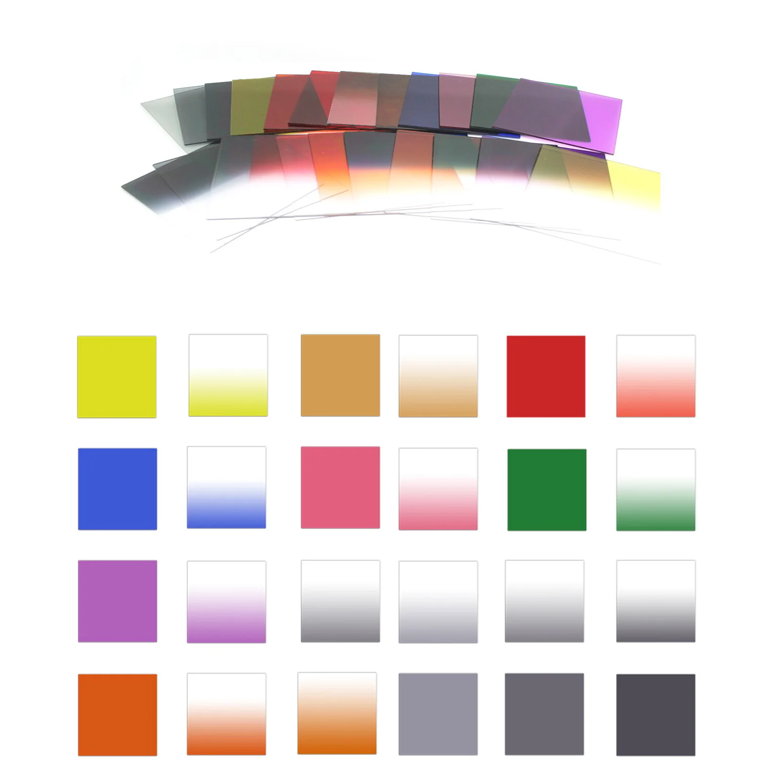 24 filtros cuadrados de color filtros a todo color/limas de colores graduadas para Cokin P