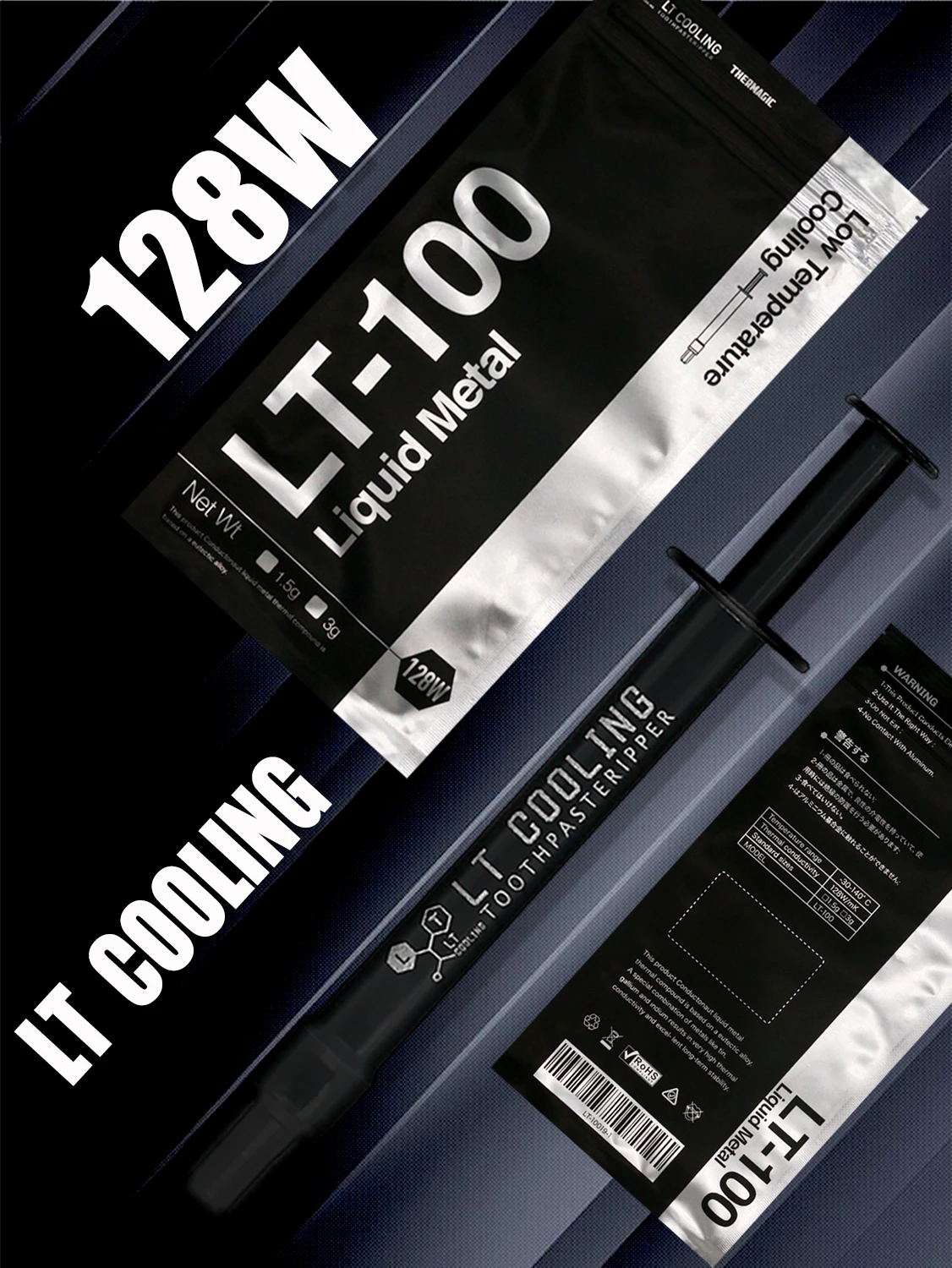 Grasa de pasta conductora térmica de Metal líquido Ultra 128W/mK LT-100, grasa térmica de 1,5g y 3g para refrigeración de CPU GPU - imagen 2