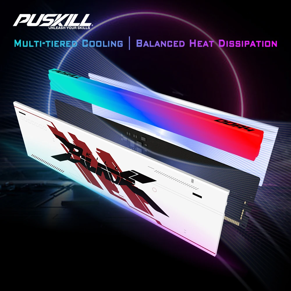 PUSKILL RGB DDR4 Memoria RAM 8GB 16GB 3600MHz 3200MHz DIMM Memoria Ram para juegos de escritorio - imagen 5