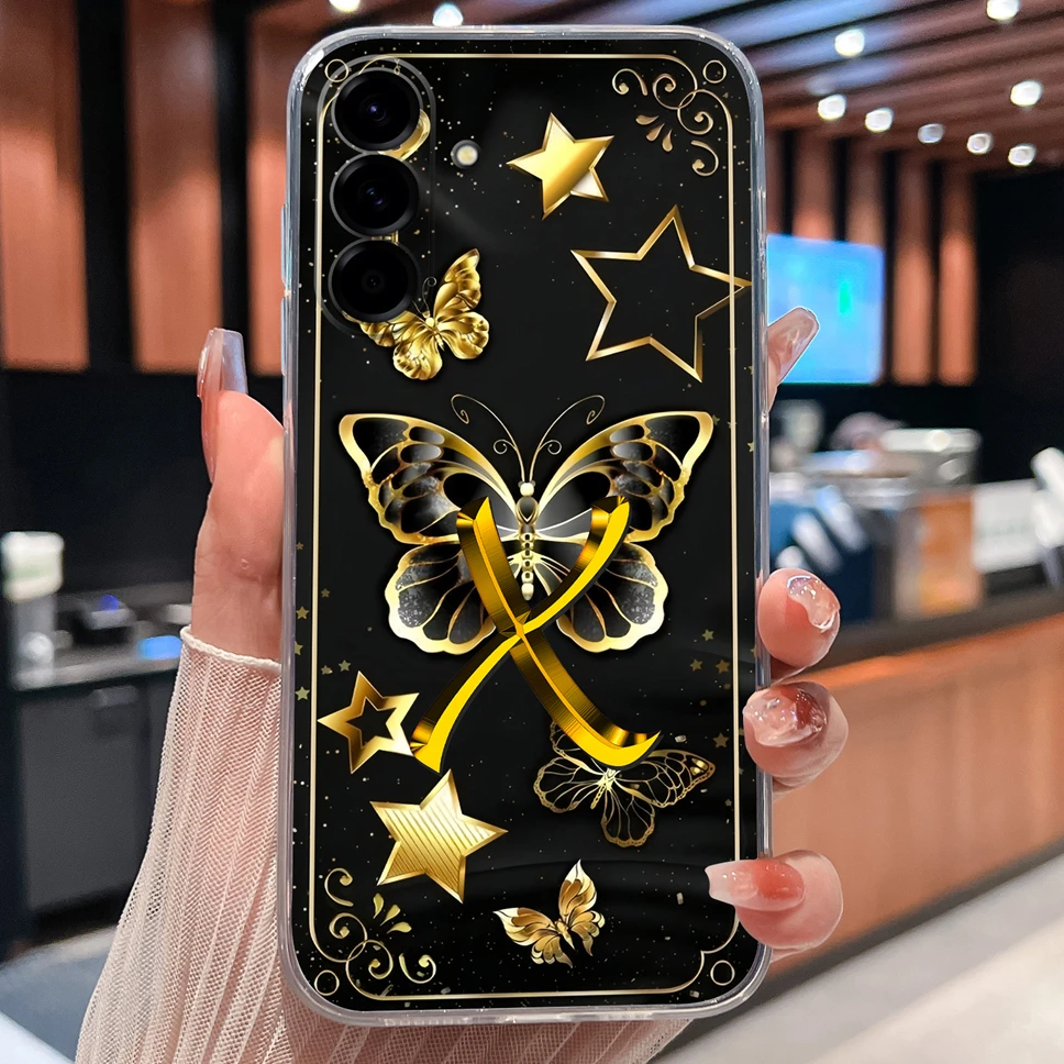 Para Samsung Galaxy A56 A36 A26 5G funda de teléfono bonitas flores letras funda blanda para Samsung A 56 GalaxyA 36 A 26 Capa transparente - imagen 3