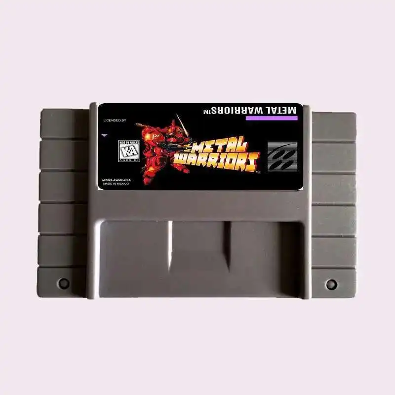 Tarjeta de juego gris grande NTSC de Metal Warriors de 16 bits de alta calidad para reproductor de juegos versión de EE. UU.