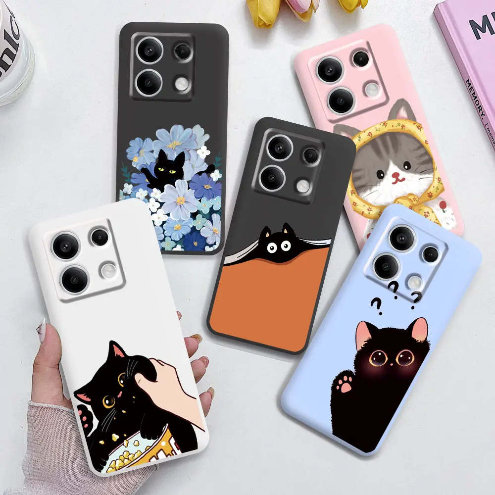 Funda de dibujos animados para Redmi 13C 4G 5G 13R Note 13 Pro Redmi13 Note13R Poco C65 M6 Pro X6 PocoM6 funda de gato lindo parachoques suave pareja