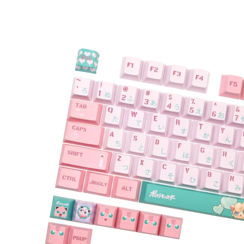 142 teclas/juego increíble elfo Keycap PBT tinte subcama rosa verde Keycaps Cherry perfil Gaming Key Caps para 61 64 68 84 87 96 980 104 - imagen 3