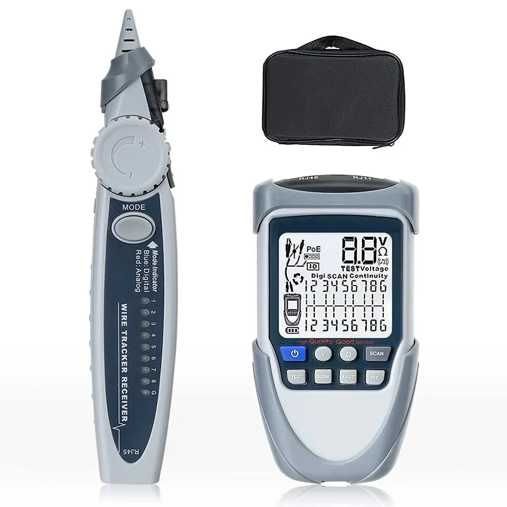 TOOLTOP-probador de Cable de red, buscador de línea LAN, prueba PoE, rastreo de Cable Digital, punto de interrupción, verificación de Cable Ethernet