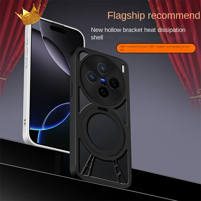 Para VIVO X200 Pro funda de aleación dura anillo soporte magnético MagSafe funda protectora trasera para VIVO X200 Pro Mini carcasa de teléfono - imagen 2