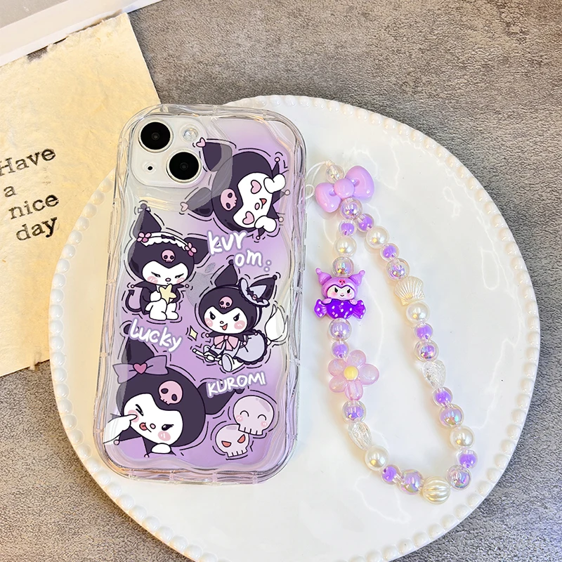 Bonita funda con cadena Kuromi Cinnamoroll Melody para Infinix Spark Go 2 Hot 50 Pro Plus Smart 10 Plus Note 50X 50S 50 Pro Camon 30 Pro
