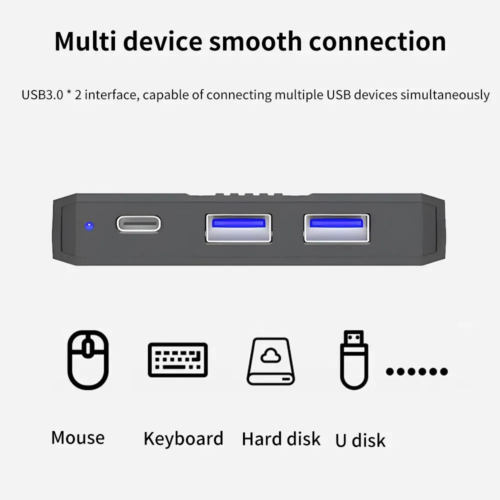 Caja de HDD/SSD 2,5, 6 en 1, SATA a USB 3,0, carcasa de adaptador, carcasa de disco duro externo HD de 6Gbps para USB-C tipo tarjeta TF - imagen 4