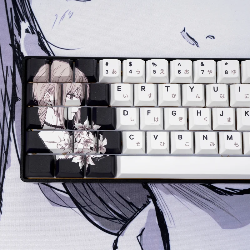 142 teclas Makima Anime Keycaps PBT Alice Keycap Chreey Keycaps Japón Key Cap Dye-sub tapas de teclado mecánico para 64/68/71/108 - imagen 5