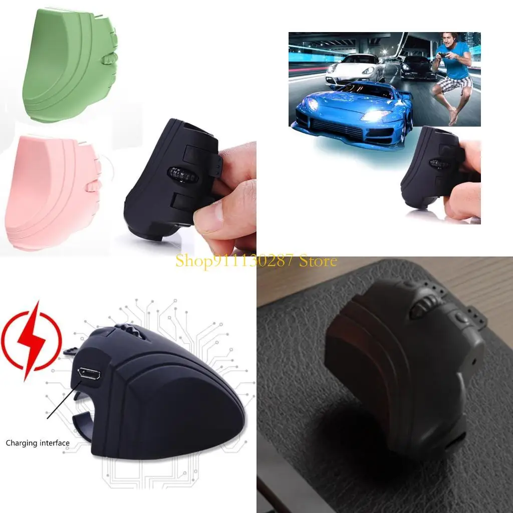 J1HC Compact Wireless Finger Mouse Ratones recargables fáciles usar con cuaderno