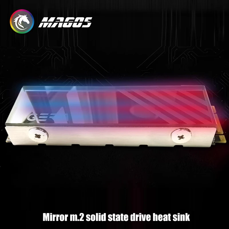 Armadura del disipador de calor de unidad de estado sólido M.2 de cristal de espejo, radiador M2 de aluminio del disipador de calor SSD 2280 con almohadilla térmica de cambio de fase - imagen 5