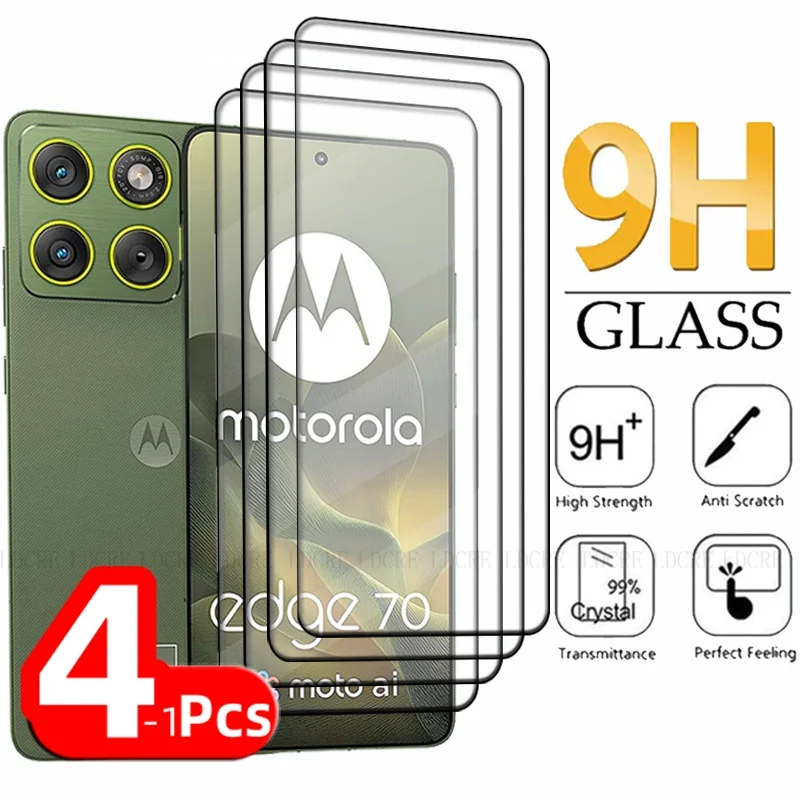 1-4 Uds para Motorola Moto Edge 70 vidrio Moto Edge 70 vidrio templado cubierta completa pegamento Protector de pantalla de teléfono Motorola Moto Edge 70