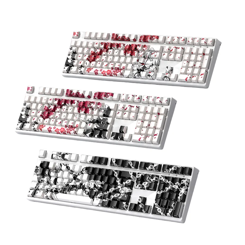 Clavier mécanique sans fil à thème Makima, prise à chaud gravée sur le côté, rétroéclairage RVB, Leic-Mode, jeu E-Sports, 108 touches, nouveau - imagen 5