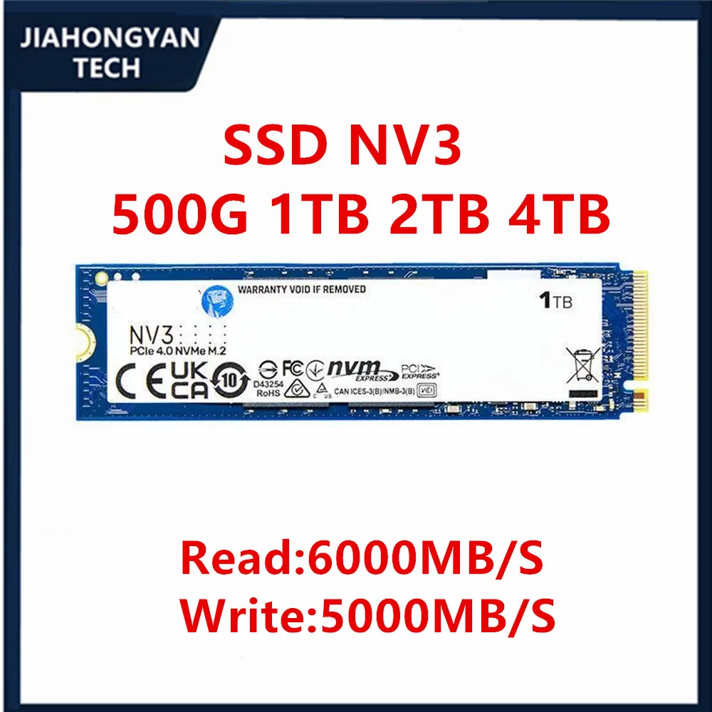Original para Kingston NV3 500G 1TB 2TB 4TB M.2 2280 unidad de estado sólido NVME PCIE 4,0 SSD para ordenadores de sobremesa portátiles Gaming PS5