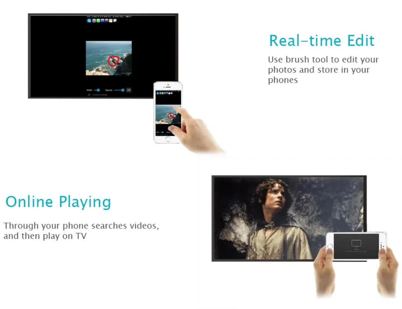 Receptor de vídeo 1080P para MiraScreen Display Anycast WIFI Miracast Dongle Compatible con HDMI para TV teléfono Android IOS pantalla de espejo - imagen 3