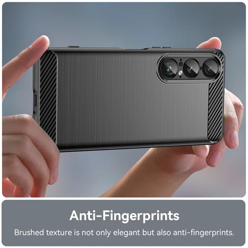 Para Sony Xperia 1 VII funda para Sony Xperia 1 VII funda de 6,5 pulgadas de fibra de carbono a prueba de golpes parachoques de silicona para Sony Xperia 1 VII - imagen 5