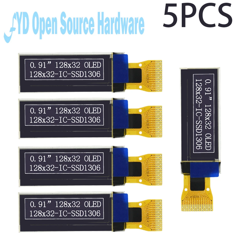 1-10 Uds 0,91 "128x32 I2C módulo de pantalla OLED SSD1306, blanco/azul para Arduino Raspberry Pi DIY - imagen 4