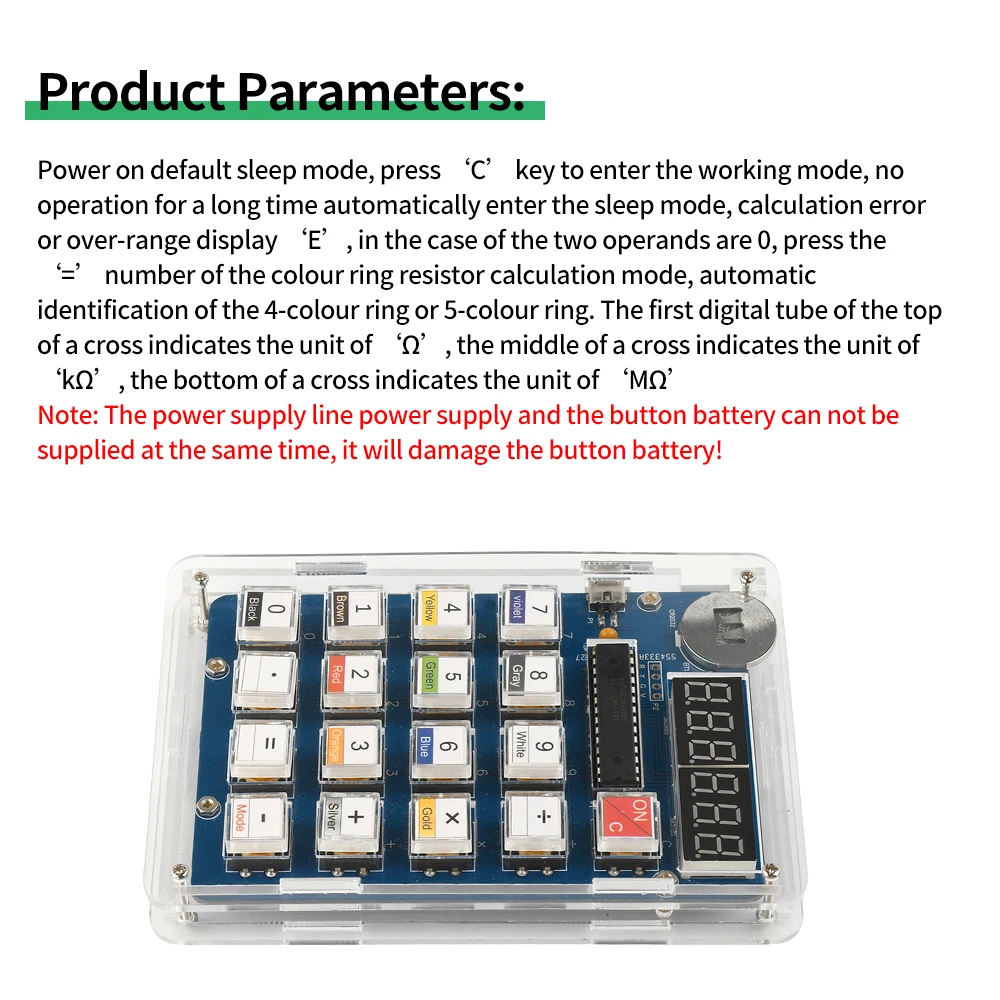 Calculadora con pantalla LED de 6 dígitos, Kit electrónico para hacer soldadura MCU, experimento de entrenamiento, práctica, proyecto de soldadura DIY - imagen 5