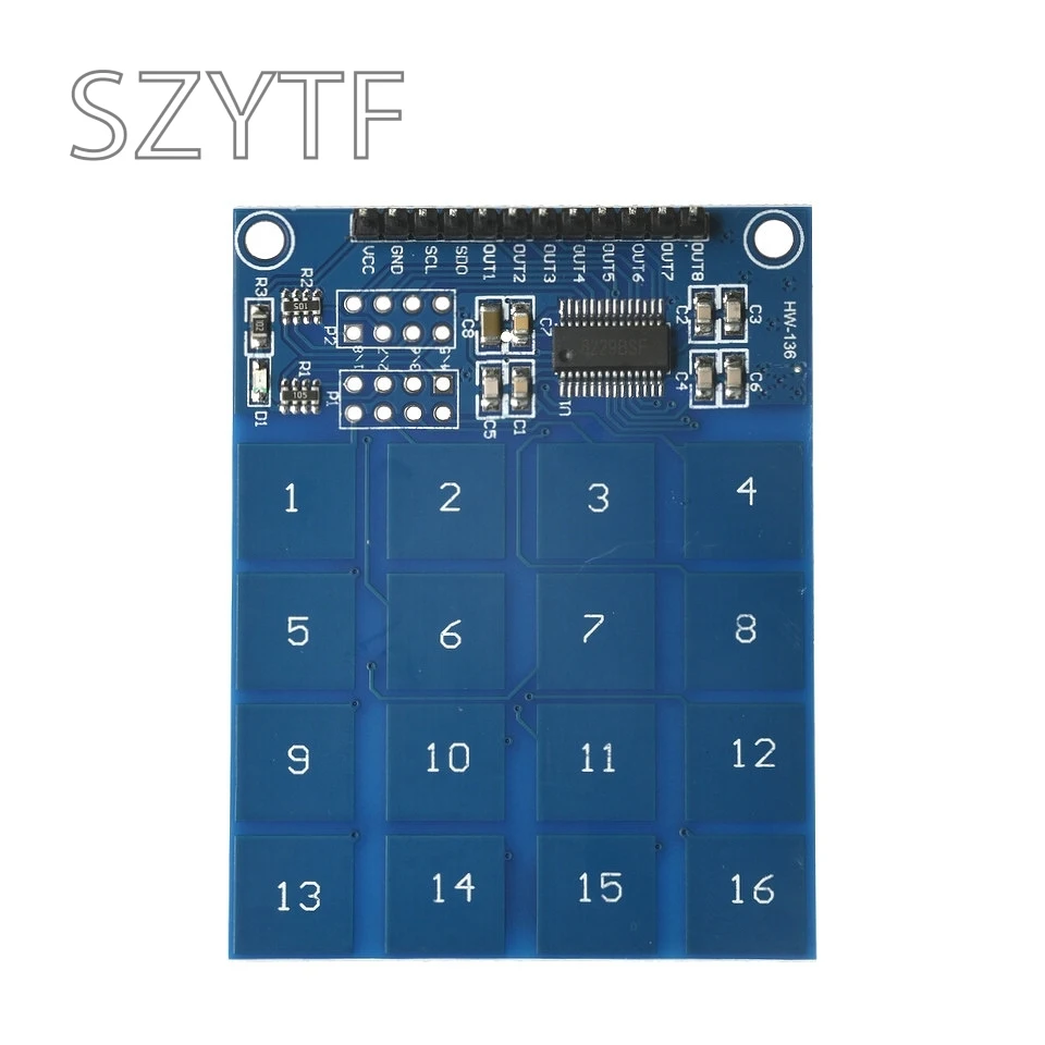Módulo táctil TTP229 de 16 canales, interruptor táctil capacitivo, módulo sensor táctil digital