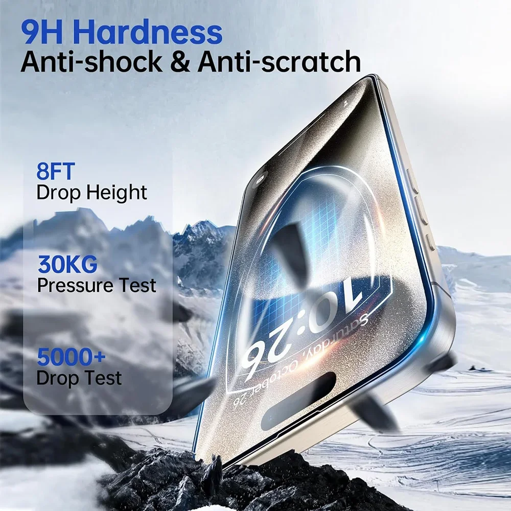 Protector de pantalla de vidrio HD para iPhone 17, 16, 15, 14, 13, 12, 11 Pro Max Plus, protección de pantalla completa de vidrio templado para iPhone, 2 uds. - imagen 3