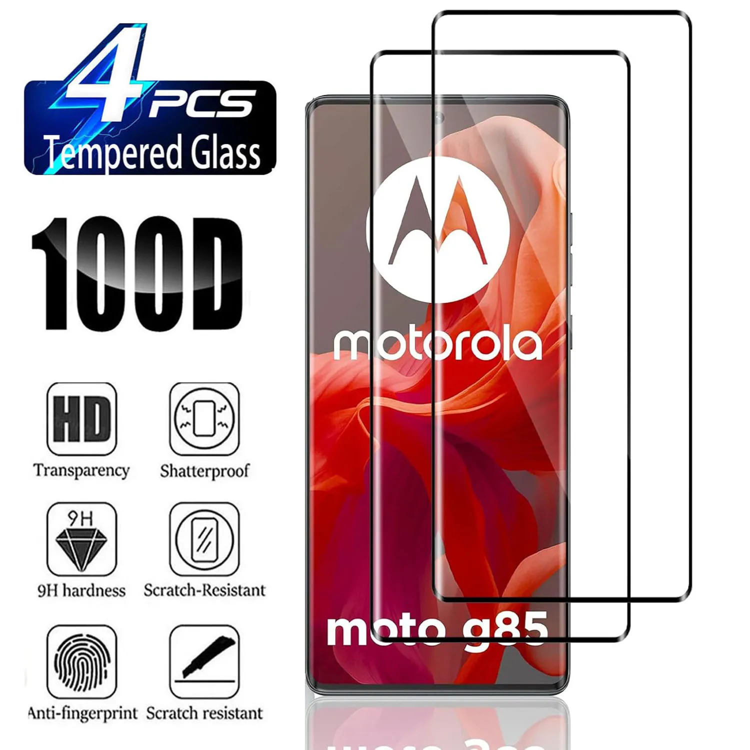 2/4 Uds vidrio templado para Motorola Moto G85 5G 3D Protector de pantalla curvo antiarañazos - imagen 2