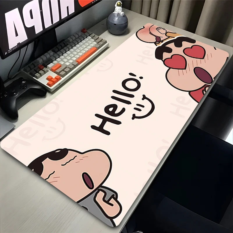 Alfombrilla de ratón C-crayon S-shin-chan, accesorios para PC de oficina, alfombrilla extendida con patrón de Anime, alfombrilla de escritorio antideslizante, alfombrillas de goma para juegos