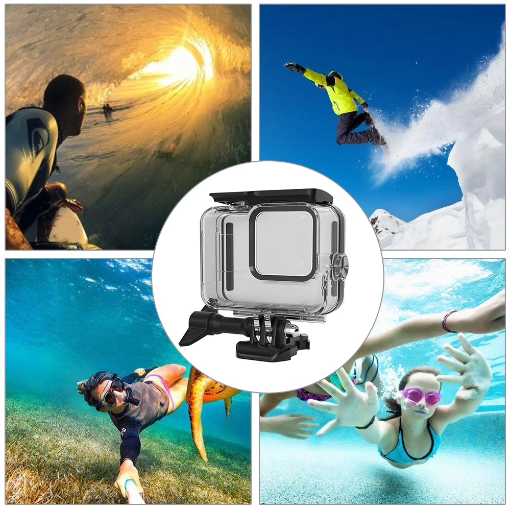 Carcasa protectora impermeable subacuática para GoPro Hero 8, accesorios de cámara negros con suficiente durabilidad y robustez - imagen 4