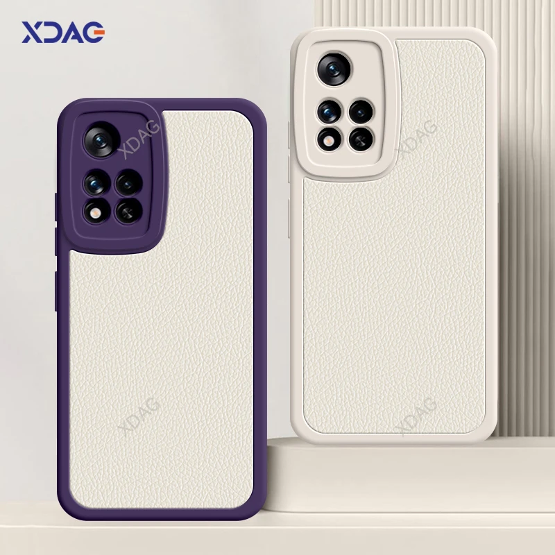 Funda cuadrada de lujo para teléfono Xiaomi Mi 11i Mi11i Xiaomi11i HyperCharge 2022 11X Pro 5G, carcasa trasera de piel de cordero suave Original - imagen 2