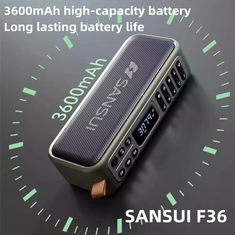 Altavoz Bluetooth Retro SANSUI F36 18W Mini altavoz doble Radio para personas mayores reproductor de música enchufable altavoz portátil compatible con FM/TF/AUX - imagen 4