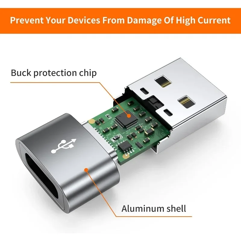 Adaptador USB-C Macho a USB-A Hembra para Cargador iPhone Samsung - imagen 5