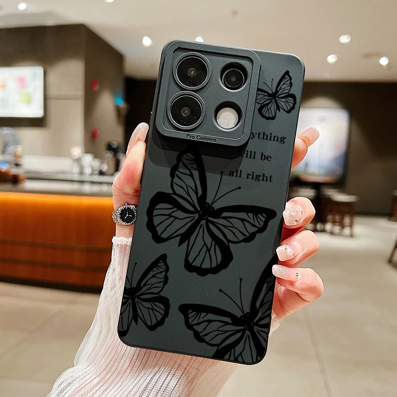 Funda de teléfono con estampado de mariposa para Xiaomi Redmi Note 13 12 Pro Plus 5G 13 12S 12 11S 11 10S 10 Redmi 12 4G 13C, funda de silicona suave