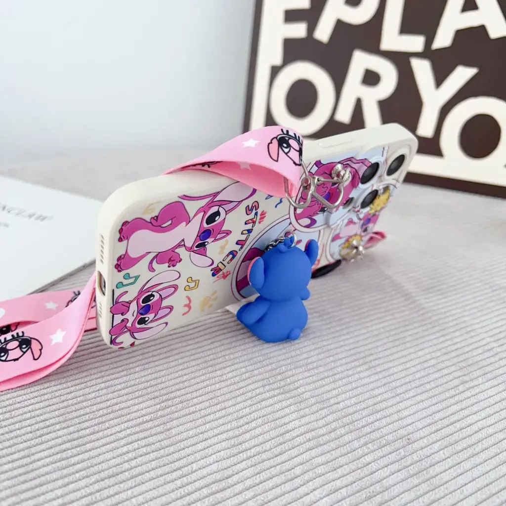 Funda de punto de flores con cuerda de soporte para iPhone 6 6s 7 8 SE X Xs Max XR 11 12 13 14 15 16 17 Pro Max - imagen 5