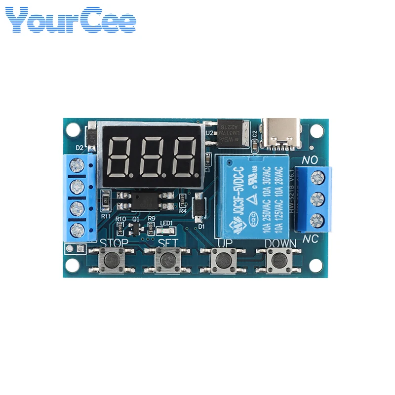Módulo de relé de 1 canal, circuito de retardo de tiempo de disparo, ciclo abierto, Control remoto inteligente en serie, placa de relé tipo C USB 6-30V - imagen 3