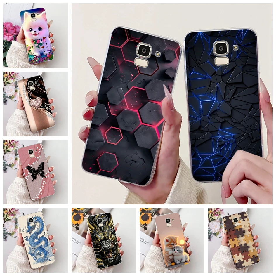 For Samsung Galaxy J6 2018 J600 SM-J600F Case Luxury Marble Dragon Soft Clear Silicone Phone Cover For Samsung J6 Plus J610 Capa