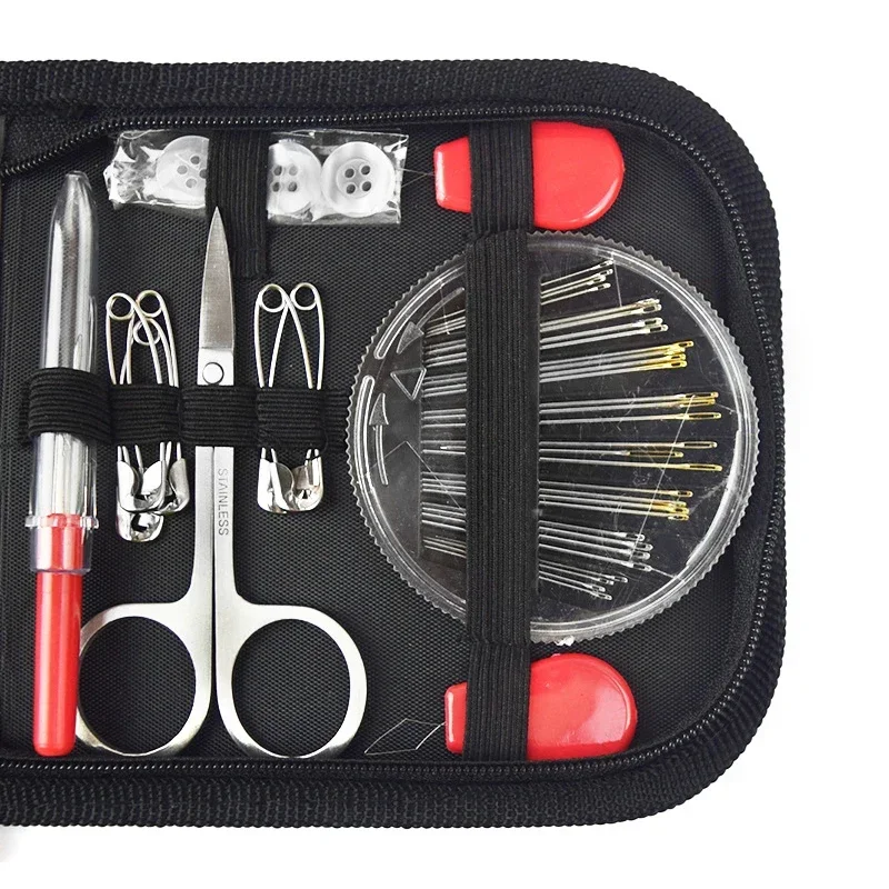 Kit de costura completo con hilos, agujas, tijeras, cinta métrica, botones, portátil, viaje, DIY, bordado, trabajo hecho a mano, conjunto de herramientas de costura - imagen 4