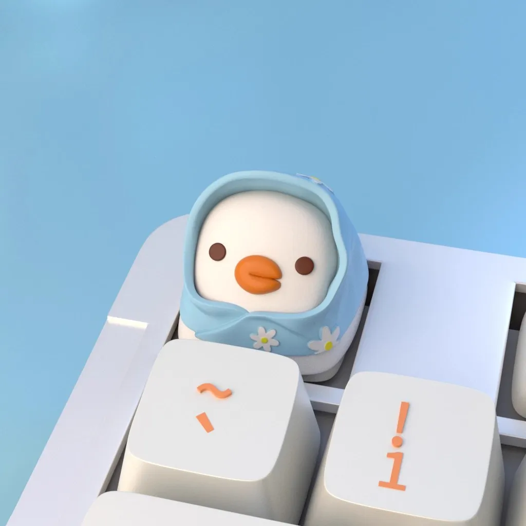 Teclas con tema de pato, teclas personalizadas de resina Kawaii DIY hechas a mano, teclas creativas originales para adornos de teclado mecánico - imagen 3