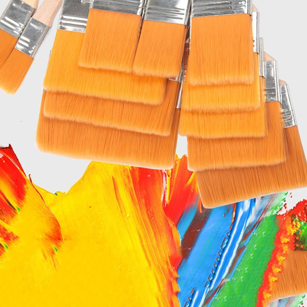 12 unids/set pincel de pintura al óleo pinceles de pintura de nailon con memoria para cepillo de limpieza acuarela pincel de pintura de madera herramientas conjunto de suministros de arte - imagen 5