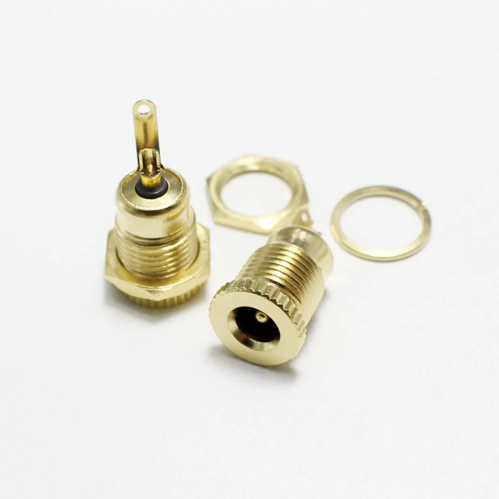 Conectores CC de alta corriente chapados en oro 30V 20A 5,5x2,1mm 5,5*2,5 conector hembra de alimentación tuerca conector adaptador CC de montaje en Panel - imagen 5