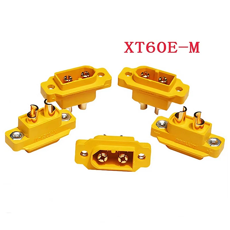 5 uds nuevo conector macho de XT60E-M con orificio para tornillo placa fija adaptador XT60 para Dron RC modelo de coche accesorios de batería DIY