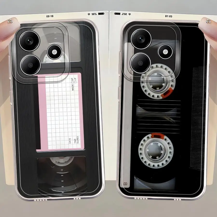 Funda de teléfono para Xiaomi Redmi Note 10Lite 10Pro 10S 8 12S 9 11S 11 14 13 12 Pro Plus máquina de grabación innovadora y suave transparente