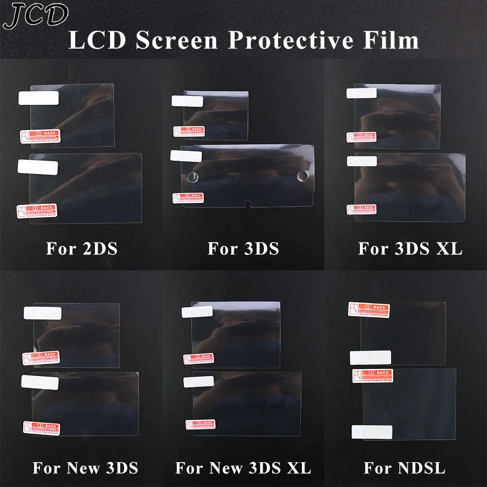 JCD 1 Juego de película protectora transparente HD superior inferior para Nintendo Switch Lite DS Lite NDSL para 2DS 3DS nuevo Protector de pantalla LCD 3DS XL