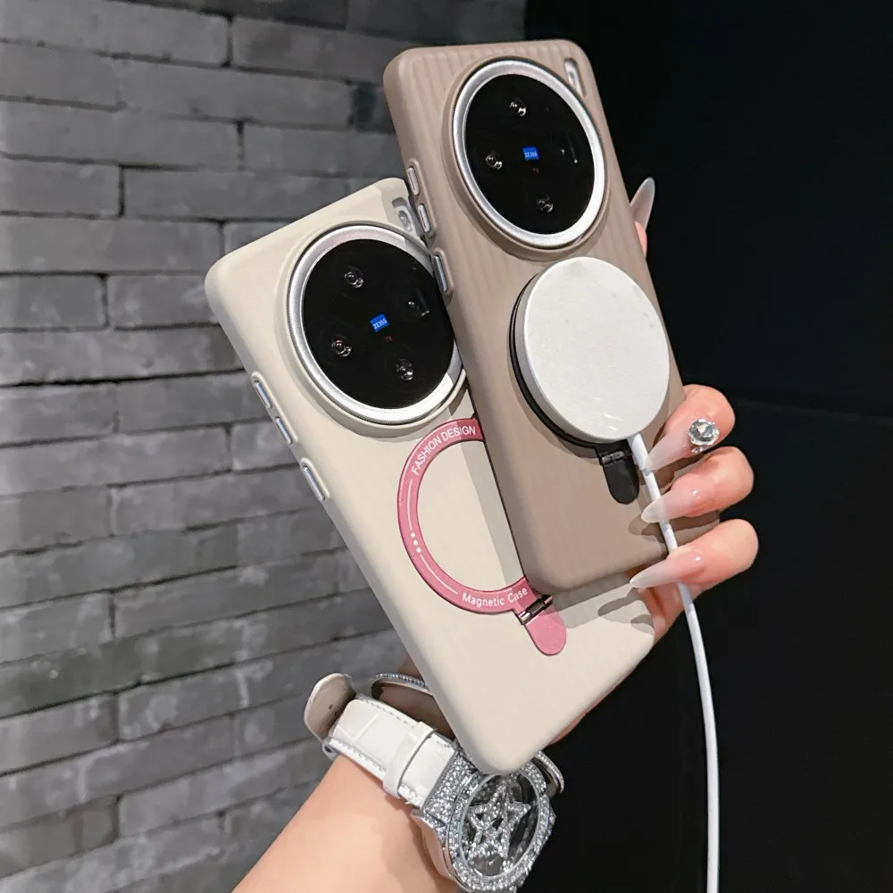 Para VIVO X200 Pro funda dura anillo transparente carga inalámbrica magnética funda protectora trasera para VIVO X100S X200 Pro Mini X90 - imagen 5