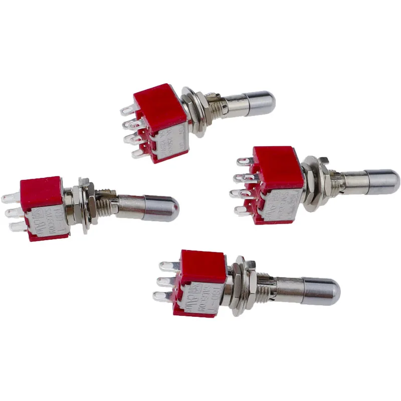1 unidad SH T80-T palanca de bloqueo antidebras superior redonda 6,35mm montaje en Panel Mini interruptor de palanca 3 pines 6 pines 2/3 posiciones ON OFF ON - imagen 5