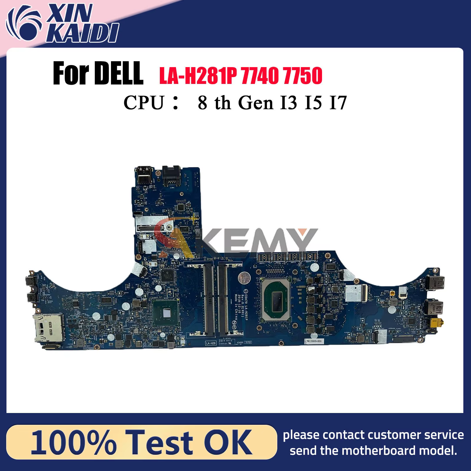 Para la placa base del ordenador portátil Dell Precision 7740 7750 LA-H281P con CPU de E-2276M CN-0MPVGK 100% probado OK