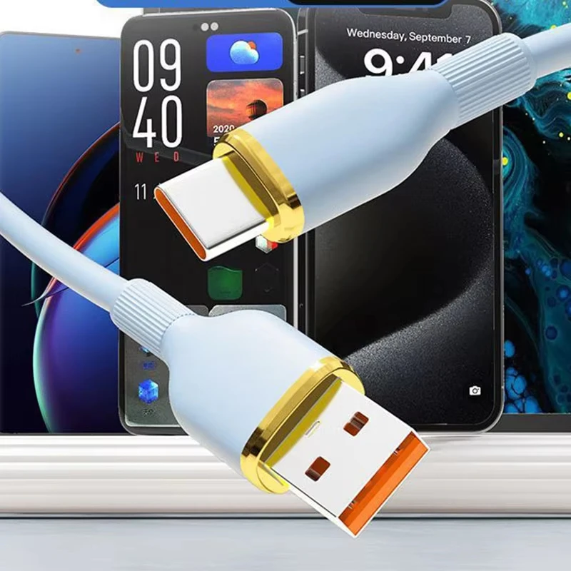 NNBILI 1M 1,5 M 100W Cable de datos tipo C de carga súper rápida 6A es adecuado para Iphone 15 Pro Max línea de carga de teléfono móvil Huawei - imagen 2