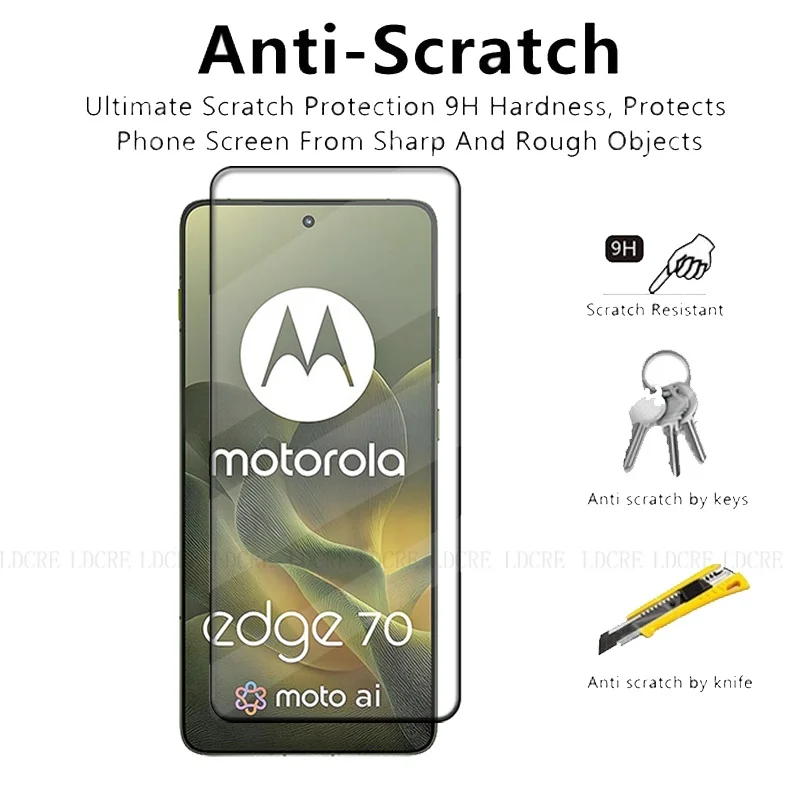 1-4 Uds para Motorola Moto Edge 70 vidrio Moto Edge 70 vidrio templado cubierta completa pegamento Protector de pantalla de teléfono Motorola Moto Edge 70 - imagen 3