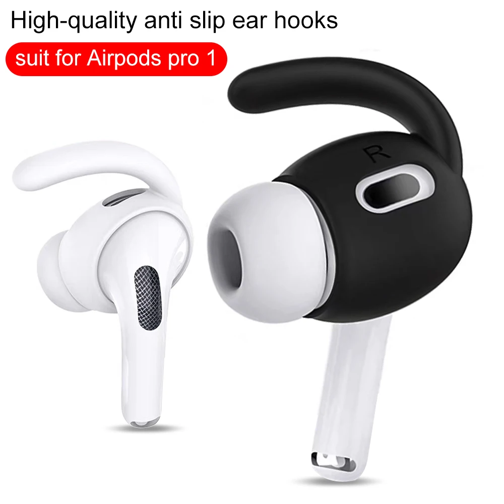 1/4 pares para AirPods Pro ganchos para las orejas cubiertas accesorios almohadillas antideslizantes de silicona funda protectora deportiva para AirPods Pro Gen 1 - imagen 2