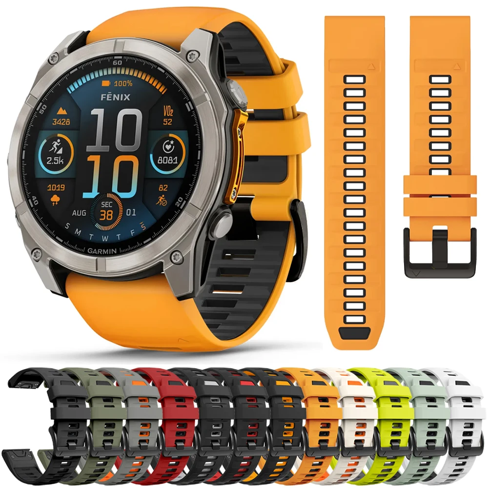 Correa de reloj Fenix8 1:1 para Garmin Fenix 8 Pro 47mm 51mm E 7 7X 6 6X 5 5X/Epix Pro/Enduro 3/970 QuickFit 22mm 26mm correa de silicona - imagen 2
