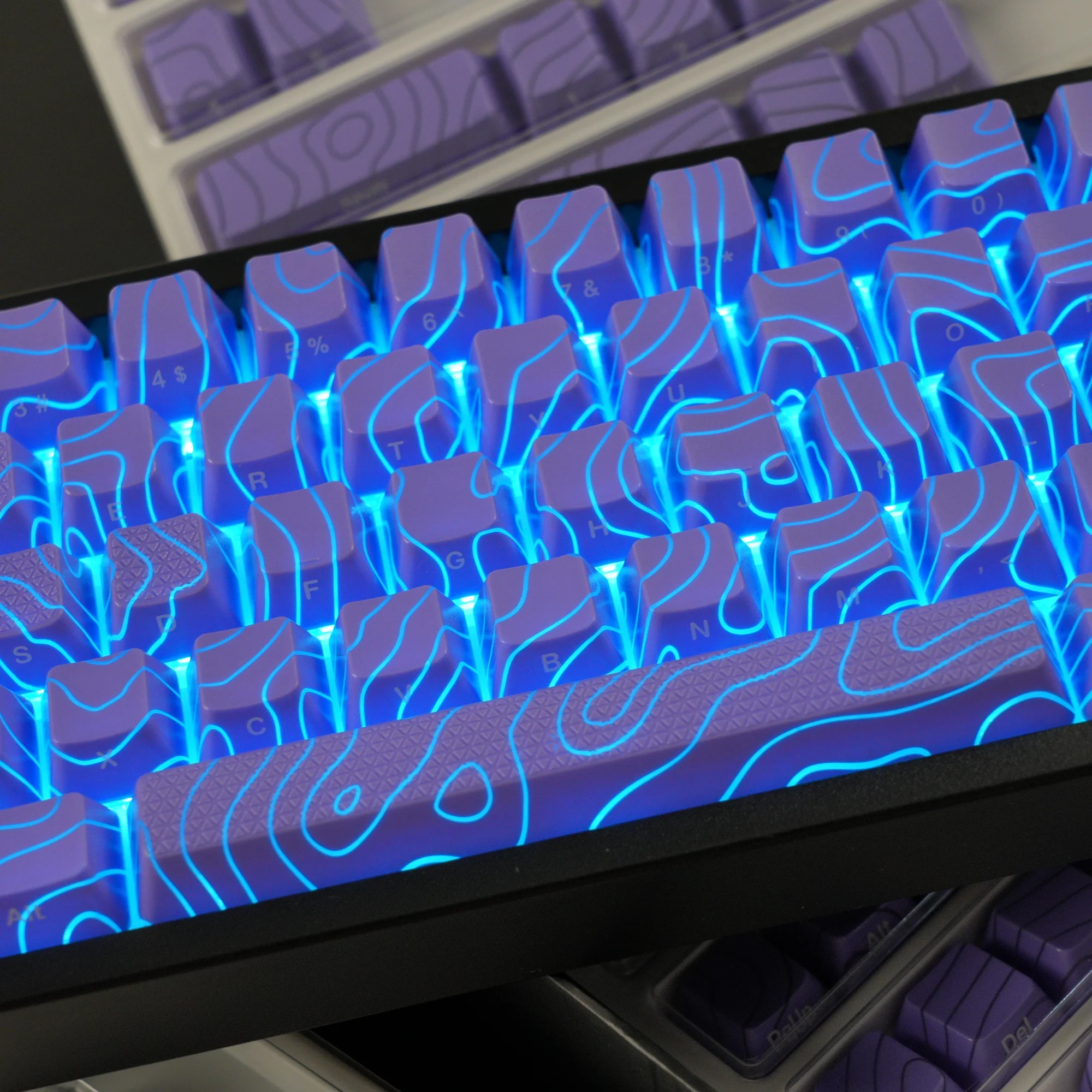 Teclas topográficas moradas XVX, nueva versión, patrón impreso lateral, brillante, perfil OEM, juego de teclas IMD-Tech - imagen 2