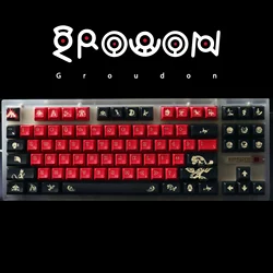 Keycaps PBT Groudon Perfil Cherry – Diseño Rojo Negro