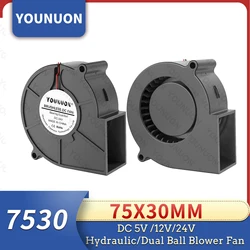 Ventilador Refrigeración 75x30 mm 7530 DC 5V/12V/24V Sin Escobillas